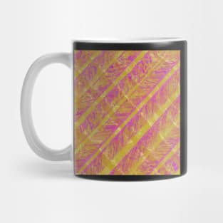 Gold and Pink Diagonal Stripe Mug